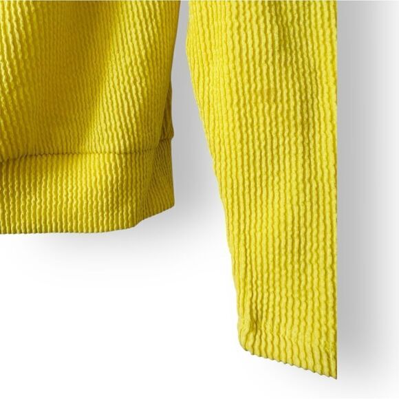 Maeve Anthropologie Cowl-Back Yellow Ribbed Pullover Sweater Top Size S - Picture 3 of 4